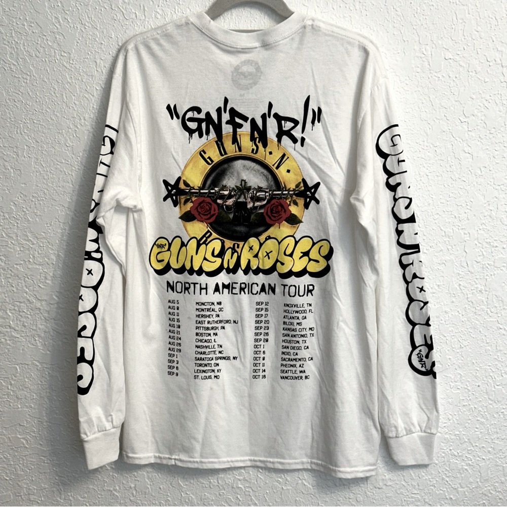 GNR White Long Sleeve North American tour Graphic Tee SzM